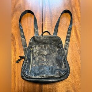 Stylish Black Embossed Backpack